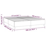 vidaXL Bedframe zonder matras 180x200 cm fluweel lichtgrijs