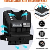 Bagail Trainingsvest met Gewichten Zwart 40lb