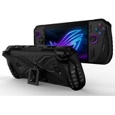 GIOPUEY Hoesje voor ASUS ROG Ally X 2024 - met standaard - transparante pc en zachte TPU-bumper - onzichtbare airbag valbescherming - zwart