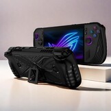 GIOPUEY Hoesje voor ASUS ROG Ally X 2024 - met standaard - transparante pc en zachte TPU-bumper - onzichtbare airbag valbescherming - zwart