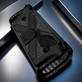 GIOPUEY Hoesje voor ASUS ROG Ally X 2024 - met standaard - transparante pc en zachte TPU-bumper - onzichtbare airbag valbescherming - zwart