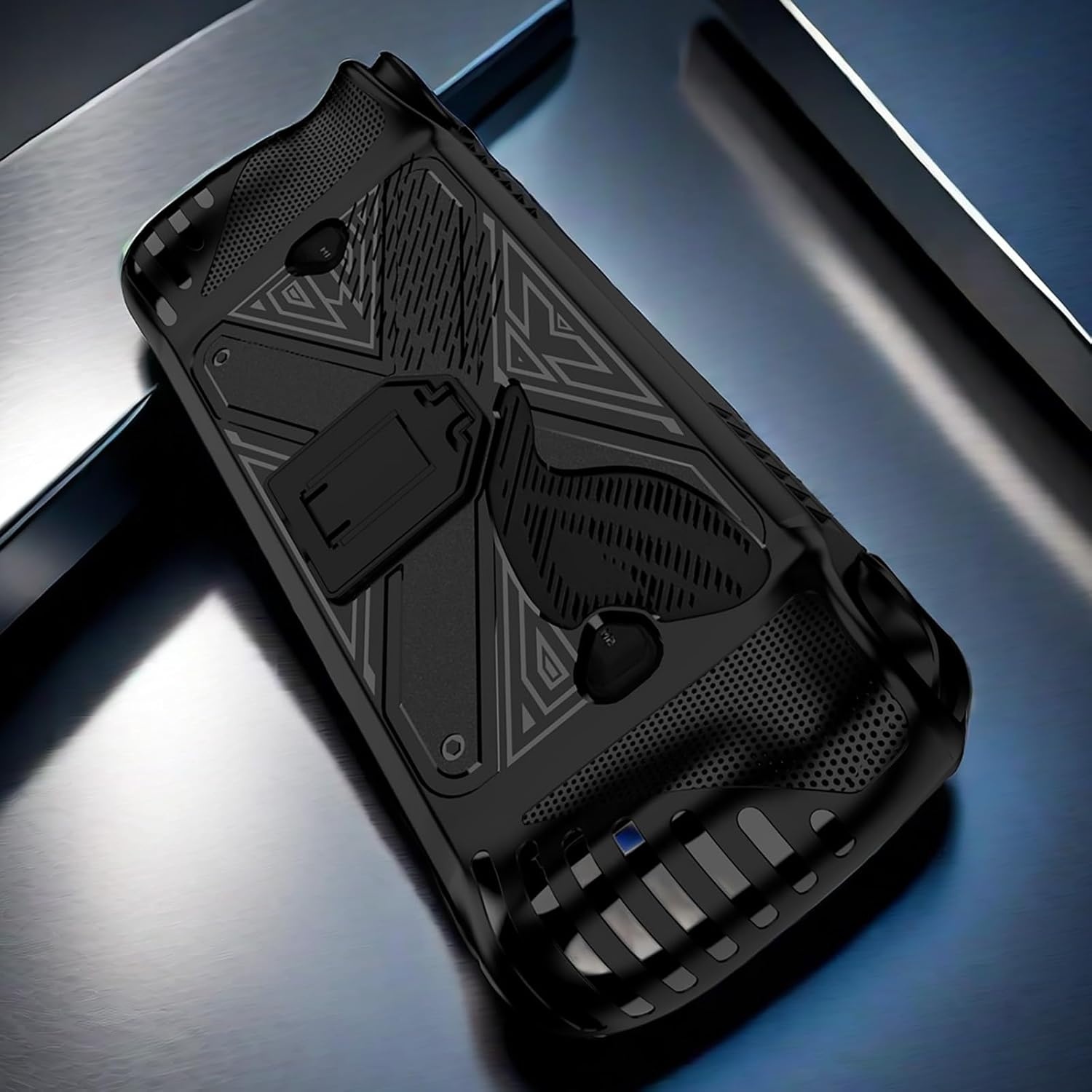 GIOPUEY Hoesje voor ASUS ROG Ally X 2024 - met standaard - transparante pc en zachte TPU-bumper - onzichtbare airbag valbescherming - zwart