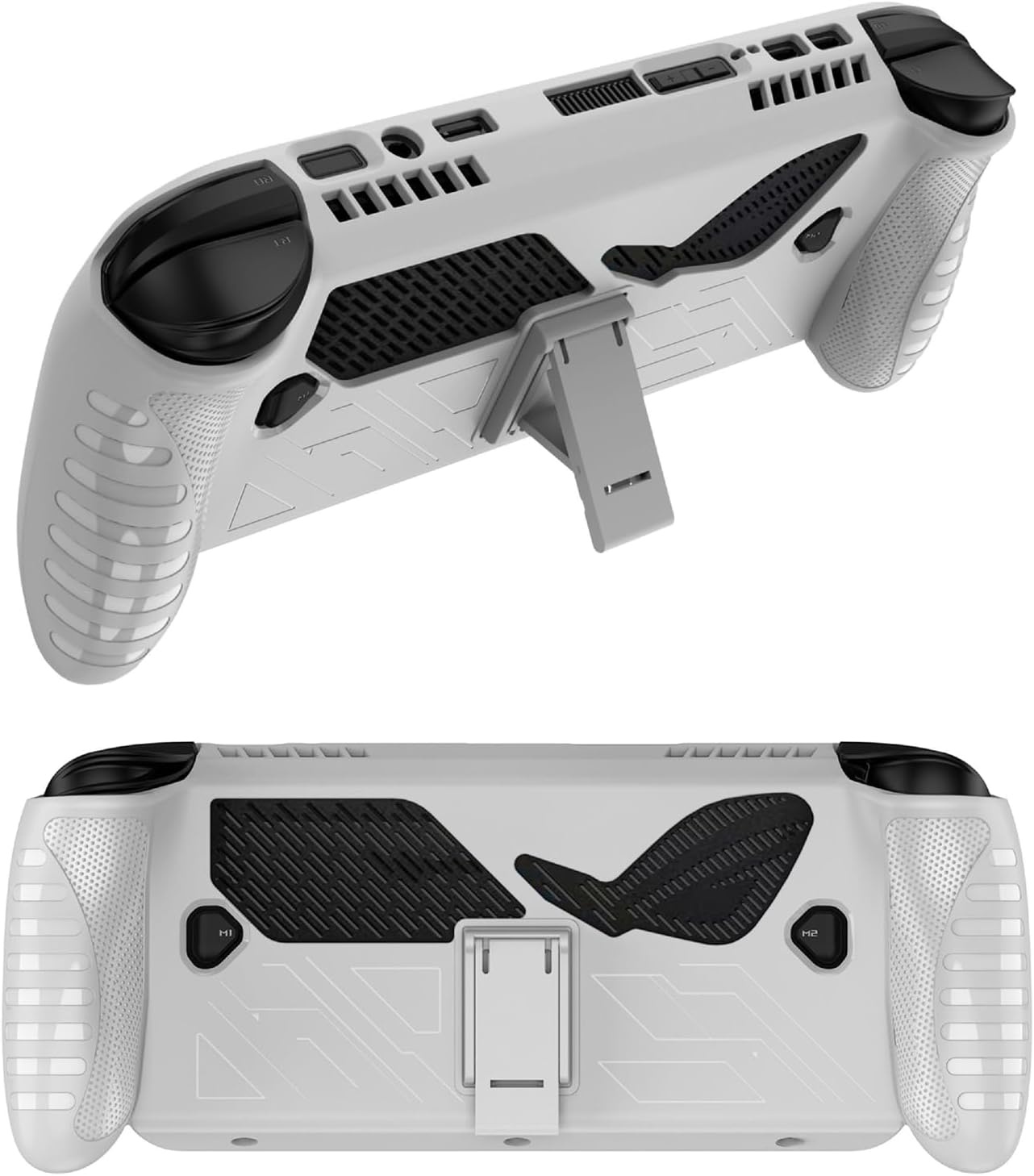 GIOPUEY Hoesje voor ASUS ROG Ally X 2024 - met standaard - transparante pc en zachte TPU-bumper - onzichtbare airbag valbescherming - zwart