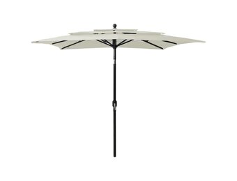 vidaXL Parasol 3-laags met aluminium paal 2,5x2,5 m zandkleurig