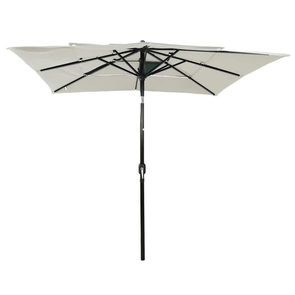 vidaXL Parasol 3-laags met aluminium paal 2,5x2,5 m zandkleurig