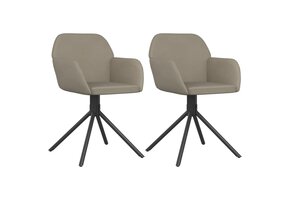 Draaibare Eetkamerstoelen - Fluweel Lichtgrijs - 2 Stuks - 41% Korting