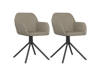 vidaXL Eetkamerstoelen draaibaar 2 st fluweel lichtgrijs