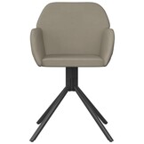vidaXL Eetkamerstoelen draaibaar 2 st fluweel lichtgrijs