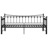 vidaXL Slaapbankframe uittrekbaar metaal zwart 90x200 cm