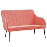 vidaXL Bankje 110x76x80 cm fluweel roze