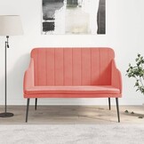vidaXL Bankje 110x76x80 cm fluweel roze