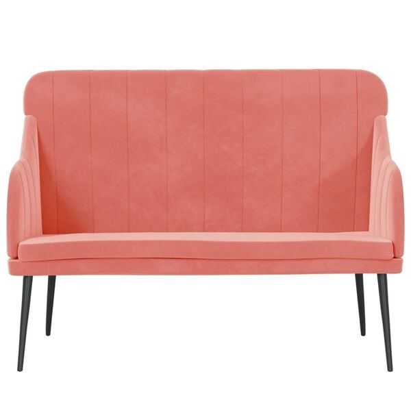 vidaXL Bankje 110x76x80 cm fluweel roze
