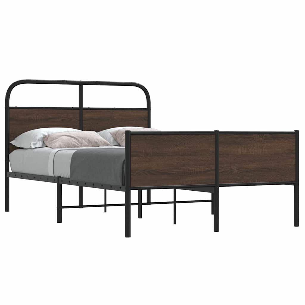 vidaXL Bedframe zonder matras bewerkt hout bruin eikenkleur 120x190 cm