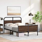 vidaXL Bedframe zonder matras bewerkt hout bruin eikenkleur 120x190 cm