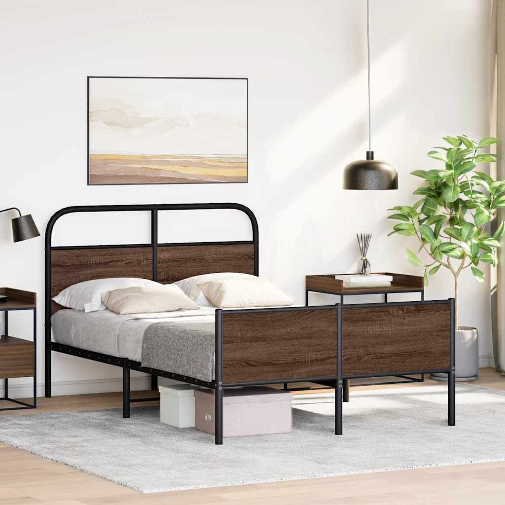 vidaXL Bedframe zonder matras bewerkt hout bruin eikenkleur 120x190 cm