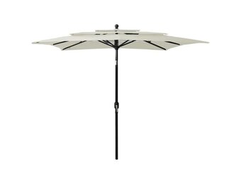 vidaXL Parasol 3-laags met aluminium paal 2,5x2,5 m zandkleurig