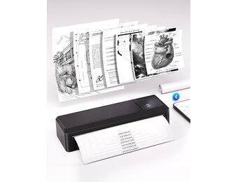 vretti P83 Mobiele printer, bluetooth, thermische printer A4, inclusief printer, ondersteunt A4-thermisch papier voor kantoor, thuis, school, reizen