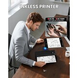 vretti P83 Mobiele printer, bluetooth, thermische printer A4, inclusief printer, ondersteunt A4-thermisch papier voor kantoor, thuis, school, reizen