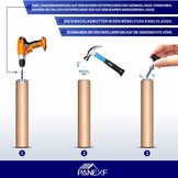Verstelschroef, 8 stuks, meubelpoten, verstelbaar, metaal, M8 x 85 mm, stelpoten voor meubels, regelschroef, instelschroef met inslagmoeren, contramoeren en metalen boren