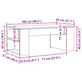 vidaXL Salontafel 102x55x42 cm bewerkt hout sonoma eikenkleurig