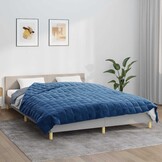 vidaXL Verzwaringsdeken 200x200 cm 9 kg stof blauw
