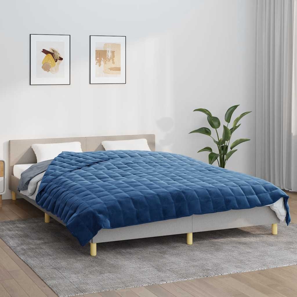 vidaXL Verzwaringsdeken 200x200 cm 9 kg stof blauw
