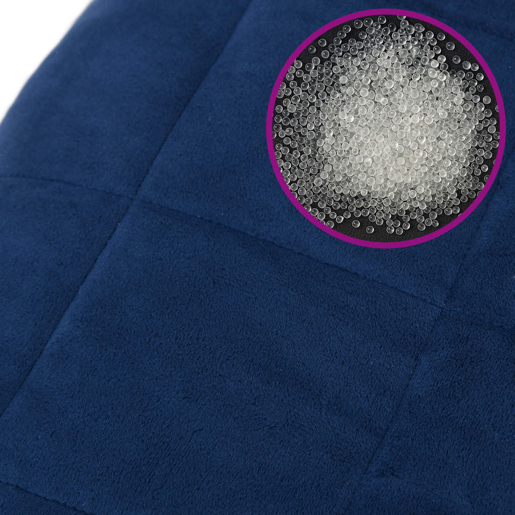 vidaXL Verzwaringsdeken 200x200 cm 9 kg stof blauw