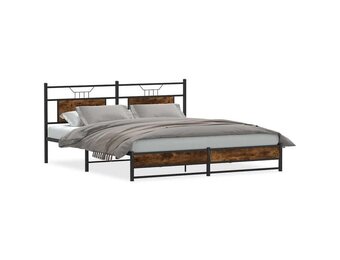 vidaXL Bedframe zonder matras hout gerookt eikenkleurig 160x200 cm