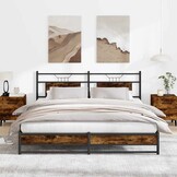 vidaXL Bedframe zonder matras hout gerookt eikenkleurig 160x200 cm