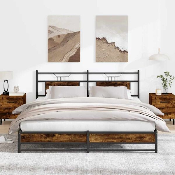 vidaXL Bedframe zonder matras hout gerookt eikenkleurig 160x200 cm