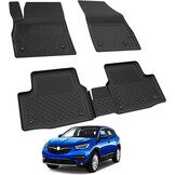 Autovloermatten, compatibel met Opel Grandland X 2017-2024, geurloze 4,5D-pasvorm, all-weather automatten, 4-delig, antislipmat, hoge rand, rubberen matten, zwart, voor achter