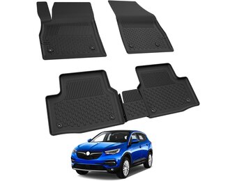 Autovloermatten, compatibel met Opel Grandland X 2017-2024, geurloze 4,5D-pasvorm, all-weather automatten, 4-delig, antislipmat, hoge rand, rubberen matten, zwart, voor achter