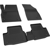 Autovloermatten, compatibel met Opel Grandland X 2017-2024, geurloze 4,5D-pasvorm, all-weather automatten, 4-delig, antislipmat, hoge rand, rubberen matten, zwart, voor achter