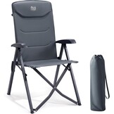 Campingstoel Klapstoel opvouwbaar verstelbare rugleuning 150 kg aluminium grijs met draagtas voor tuin balkon camper
