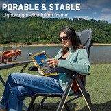 Campingstoel Klapstoel opvouwbaar verstelbare rugleuning 150 kg aluminium grijs met draagtas voor tuin balkon camper