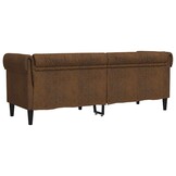 vidaXL Driezitsbank Chesterfield-stijl stof bruin
