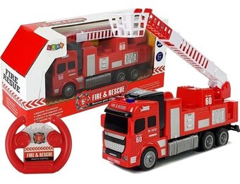 Brandweerauto RC bestuurbaar met ladder – 27 cm