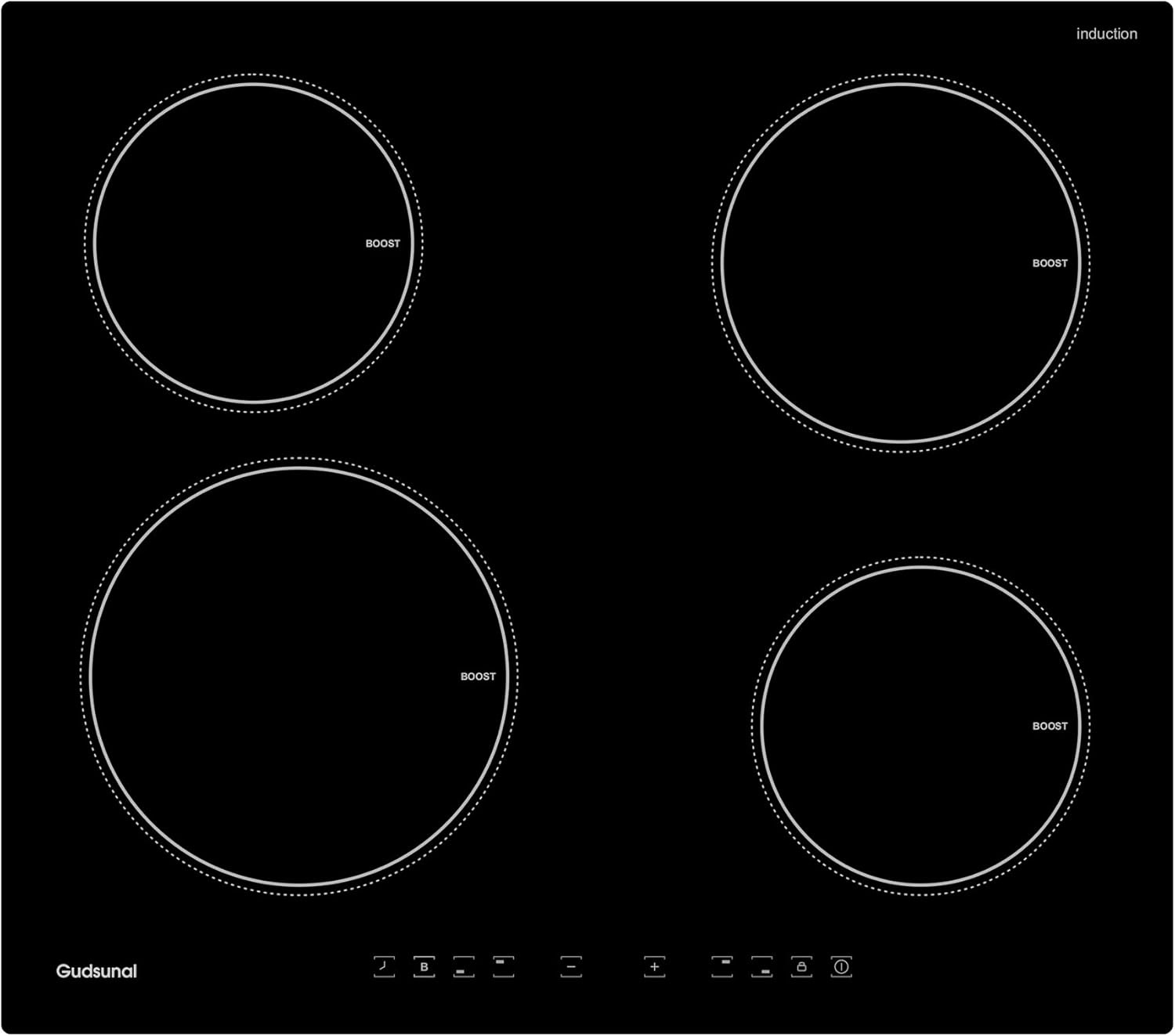 4-zone inductiekookplaat 60cm 7200W - 35% Korting!