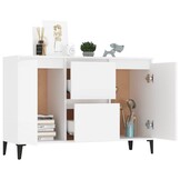 Dressoir Bewerkt Hout Wit - 104x35x70 cm - 34% Korting