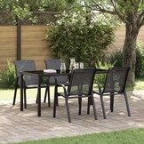 4x Stapelbare Tuinstoelen - Textileen Zwart (34% Korting)