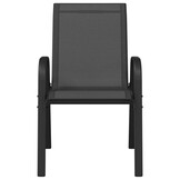 4x Stapelbare Tuinstoelen - Textileen Zwart (34% Korting)