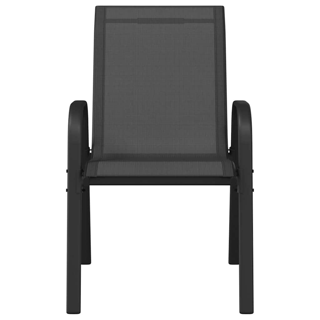 4x Stapelbare Tuinstoelen - Textileen Zwart (34% Korting)