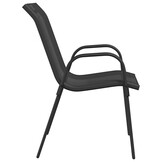 4x Stapelbare Tuinstoelen - Textileen Zwart (34% Korting)