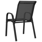 4x Stapelbare Tuinstoelen - Textileen Zwart (34% Korting)