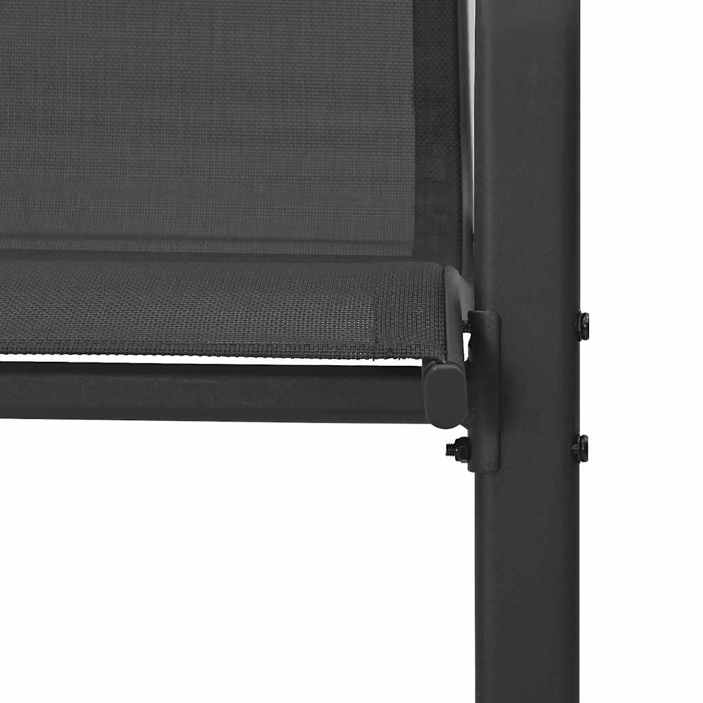 4x Stapelbare Tuinstoelen - Textileen Zwart (34% Korting)