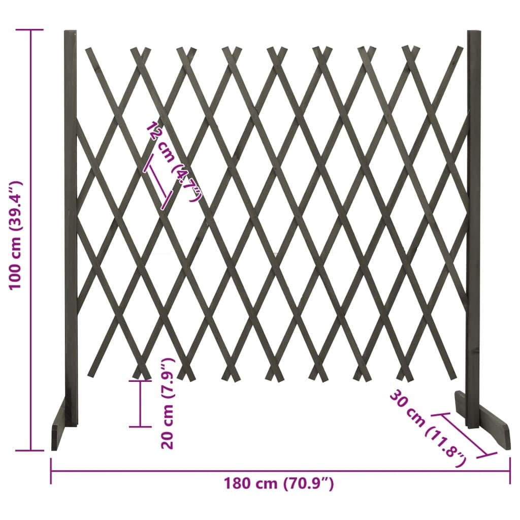 vidaXL Tuinlatwerk Grijs - 180x100cm - 33% Korting