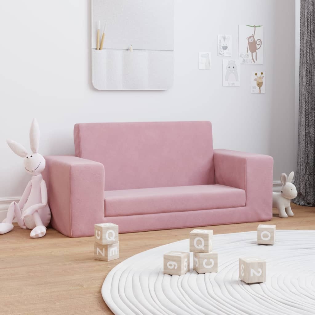 VidaXL Kinderslaapbank Pluche Roze - 33% Korting