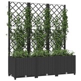 Zwarte Plantenbak met Latwerk 120x40x136 cm - 29% Korting!