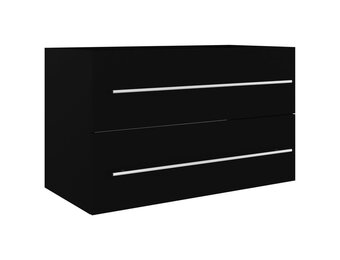 Wastafelkast bewerkt hout zwart 80x38,5x48 cm - 53% Korting!