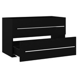 Wastafelkast bewerkt hout zwart 80x38,5x48 cm - 53% Korting!